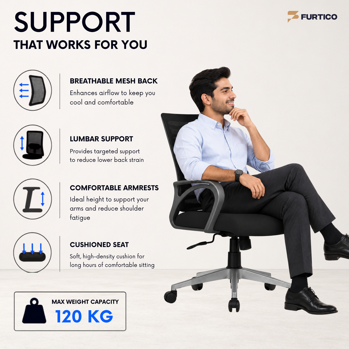 Furtico Focus Arc Ergonomic Office Chair